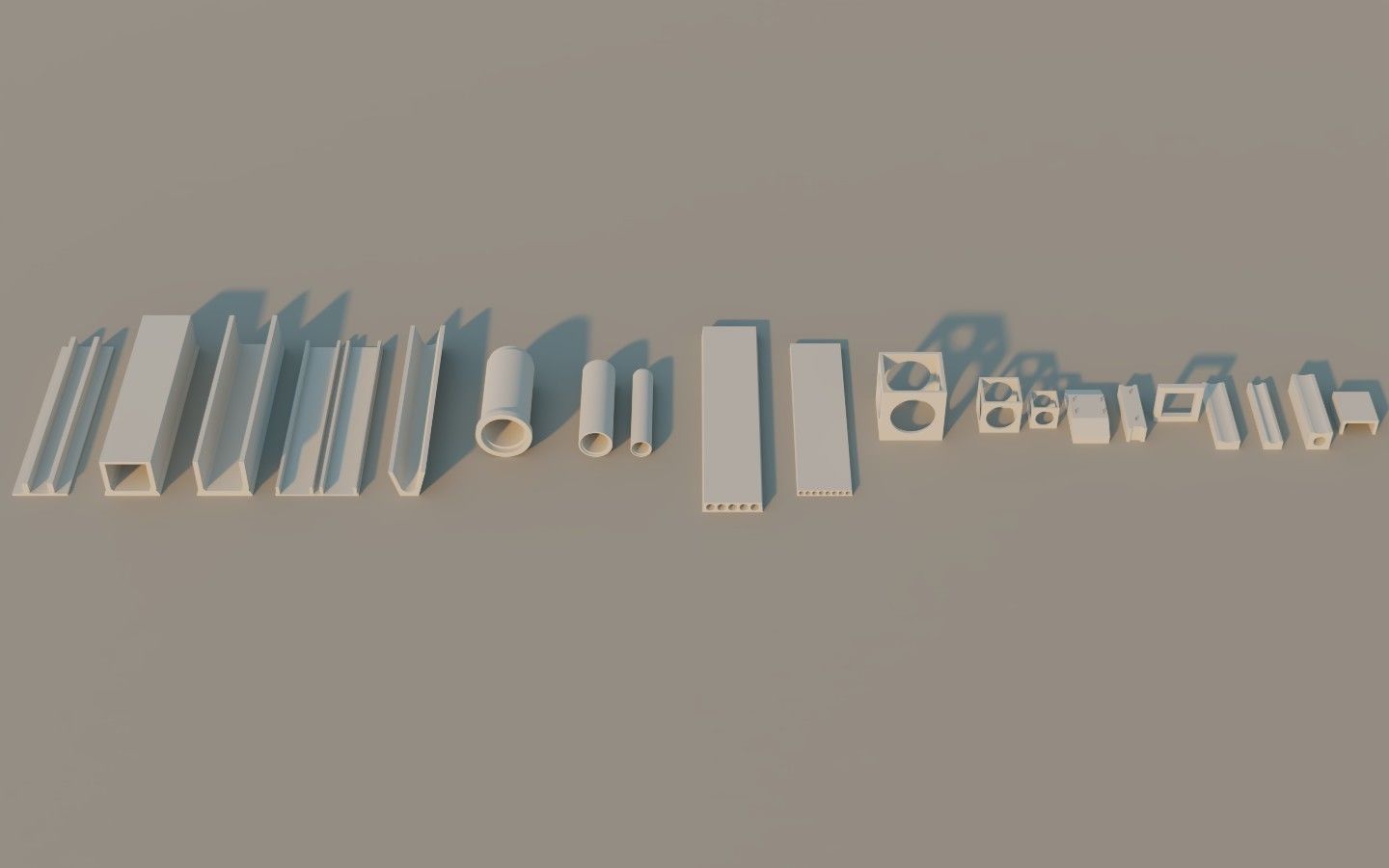 Precast Concrete Elements Collection - 20 Items Low-poly 3D model_2