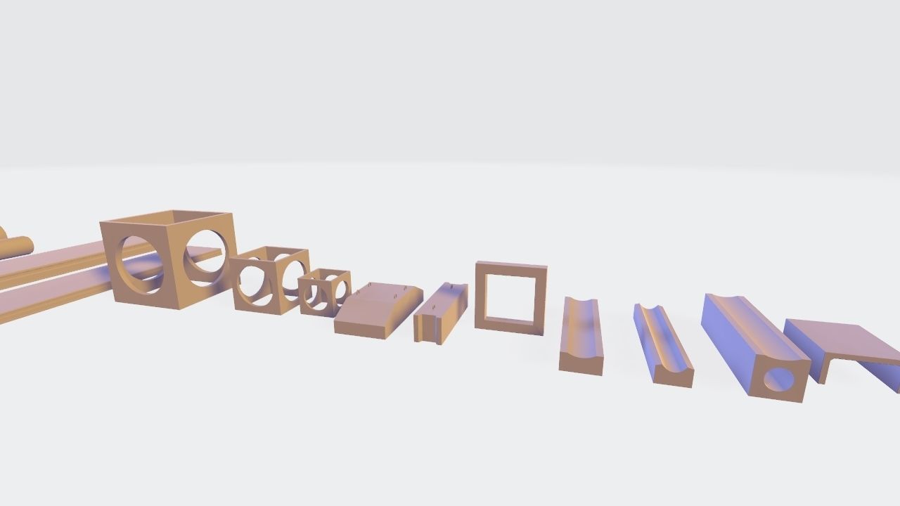 Precast Concrete Elements Collection - 20 Items Low-poly 3D model_18