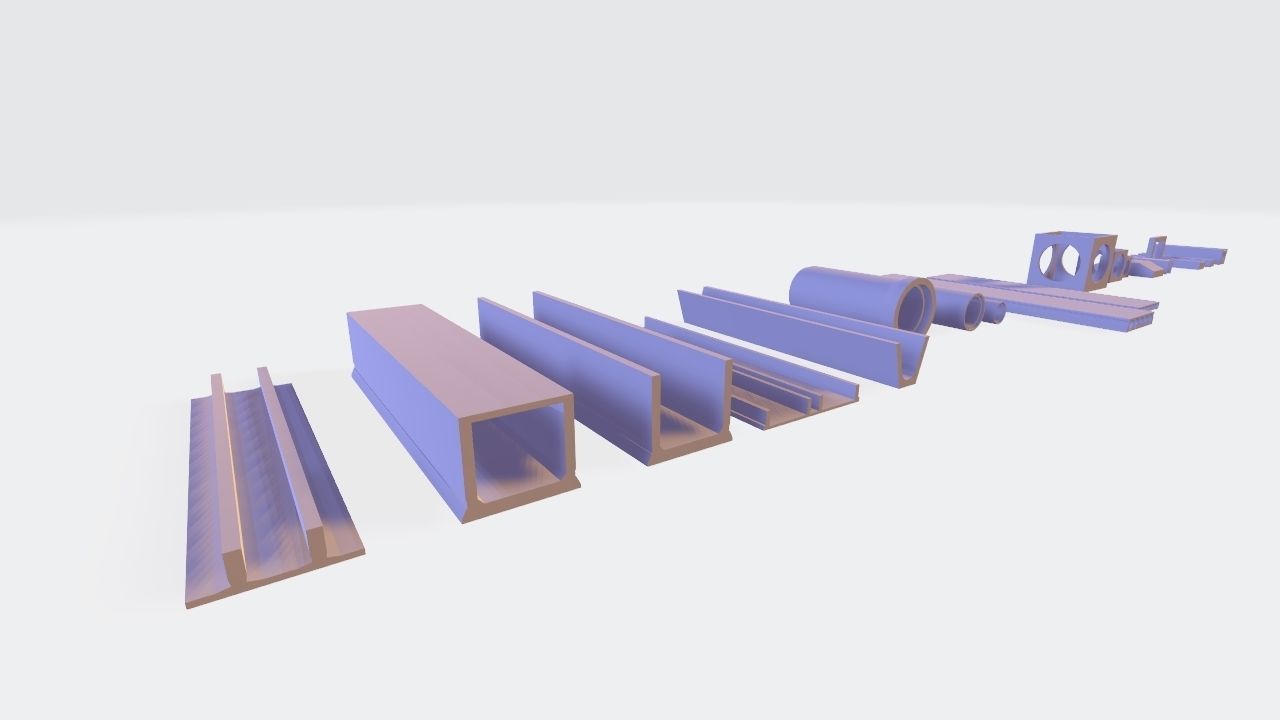 Precast Concrete Elements Collection - 20 Items Low-poly 3D model_19