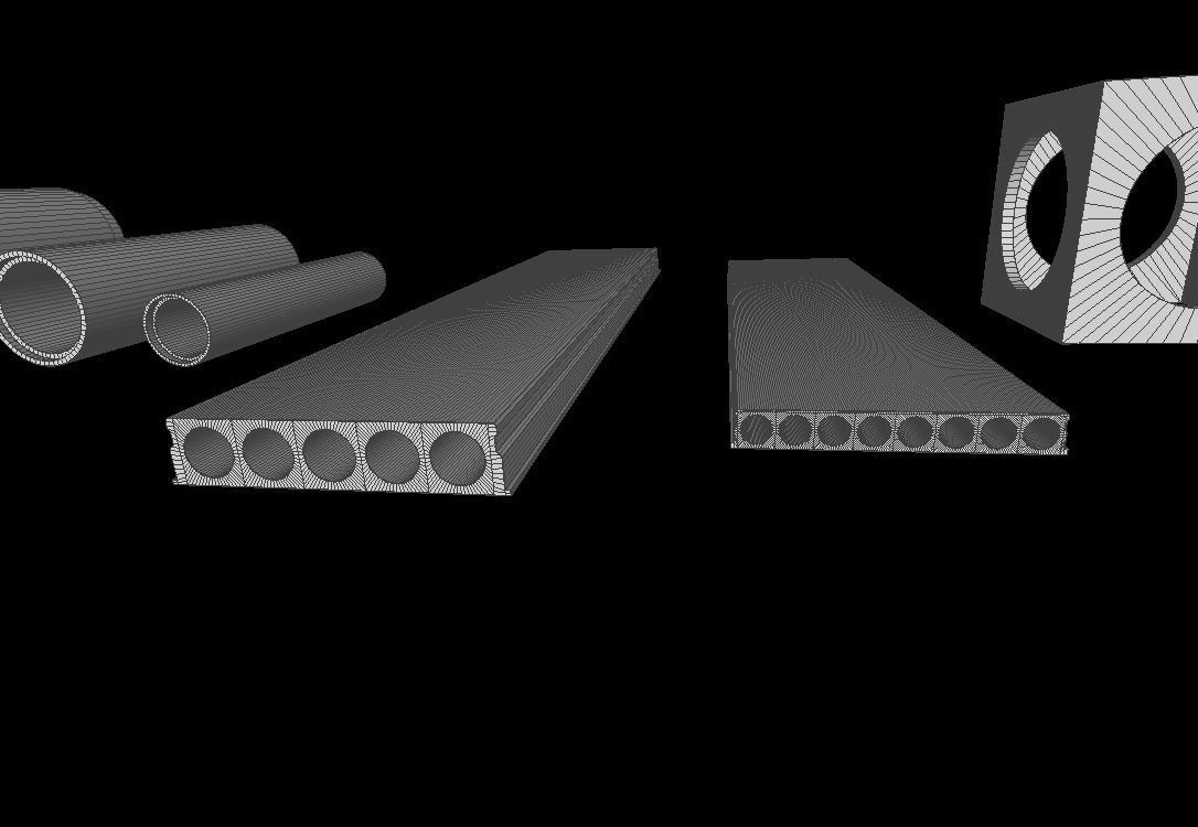 Precast Concrete Elements Collection - 20 Items Low-poly 3D model_16