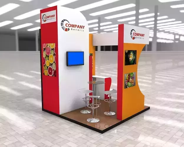 Exhibition Stand Booth stall 3x3m Height 376cm 3 Sides Open