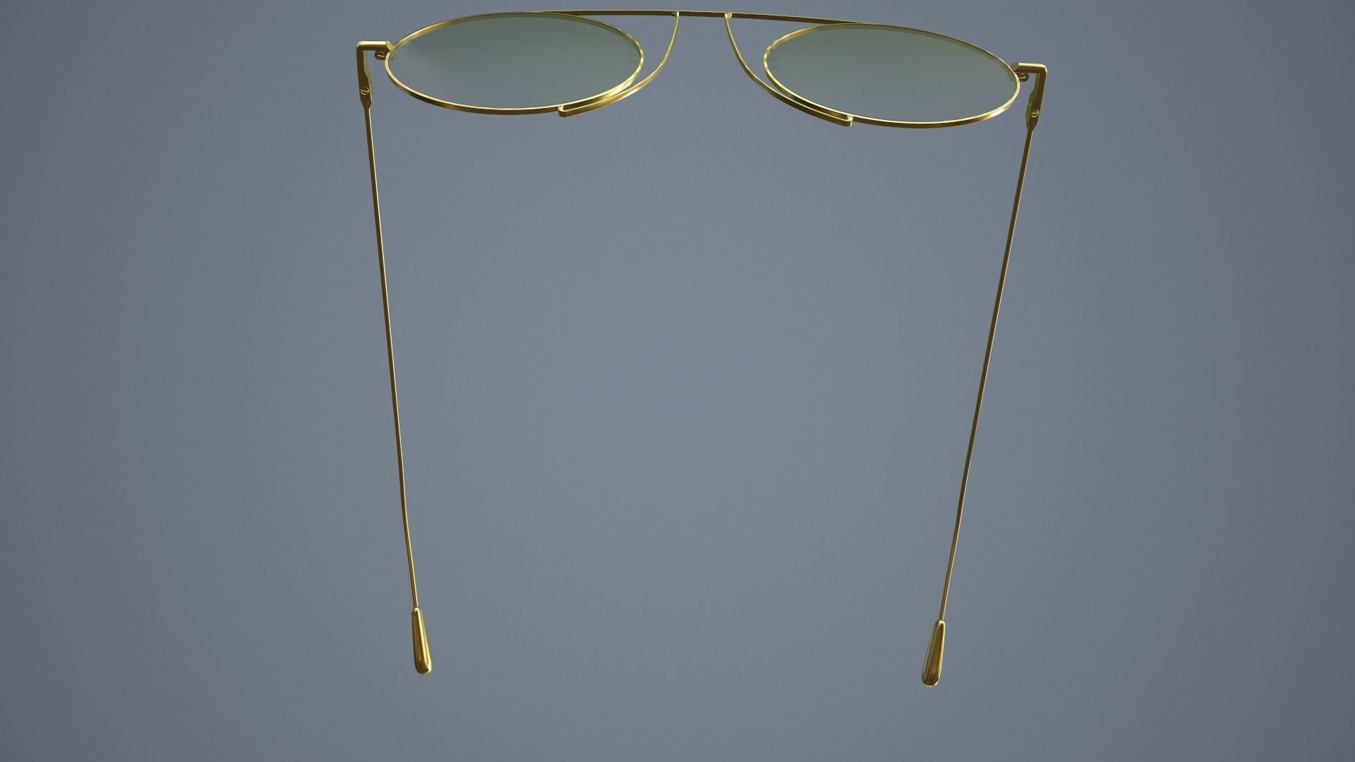 Glasses gold sunglasses Low-poly 3D model_10