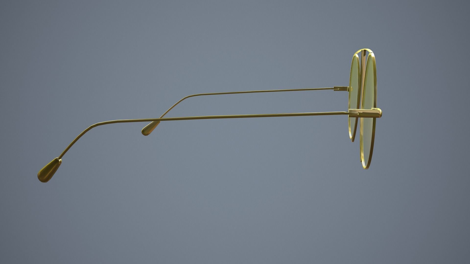 Glasses gold sunglasses Low-poly 3D model_8