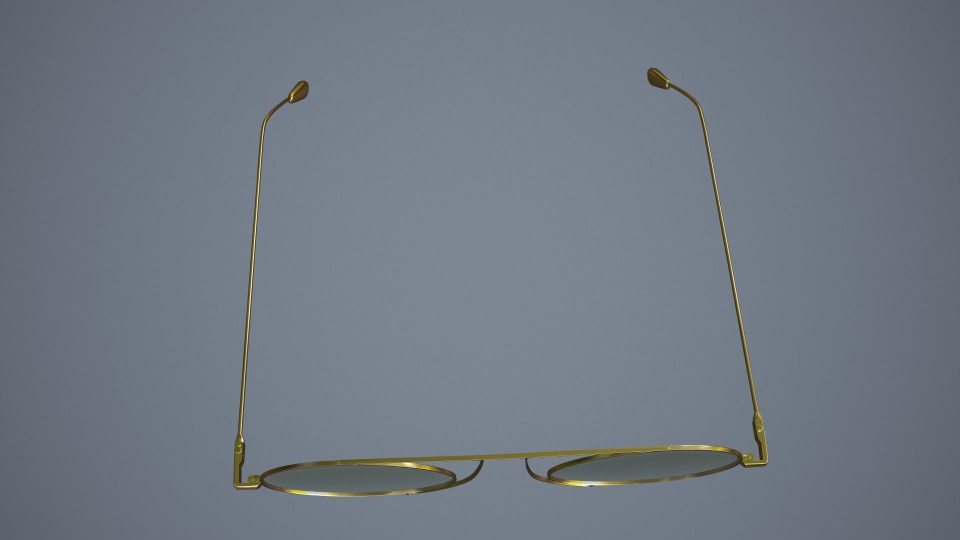 Glasses gold sunglasses Low-poly 3D model_11