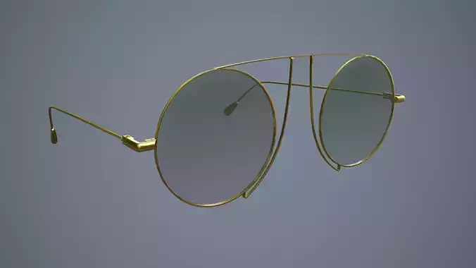 Glasses gold sunglasses Low-poly 3D model