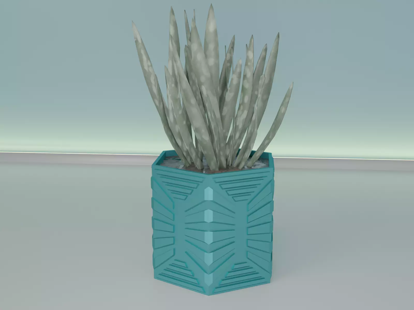 succulent plant pot 35 3D print model_0