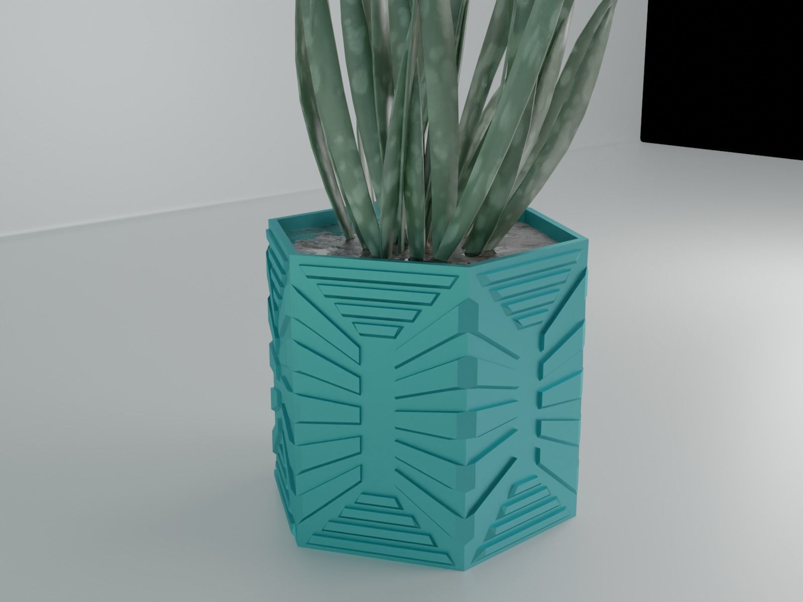 succulent plant pot 35 3D print model_2