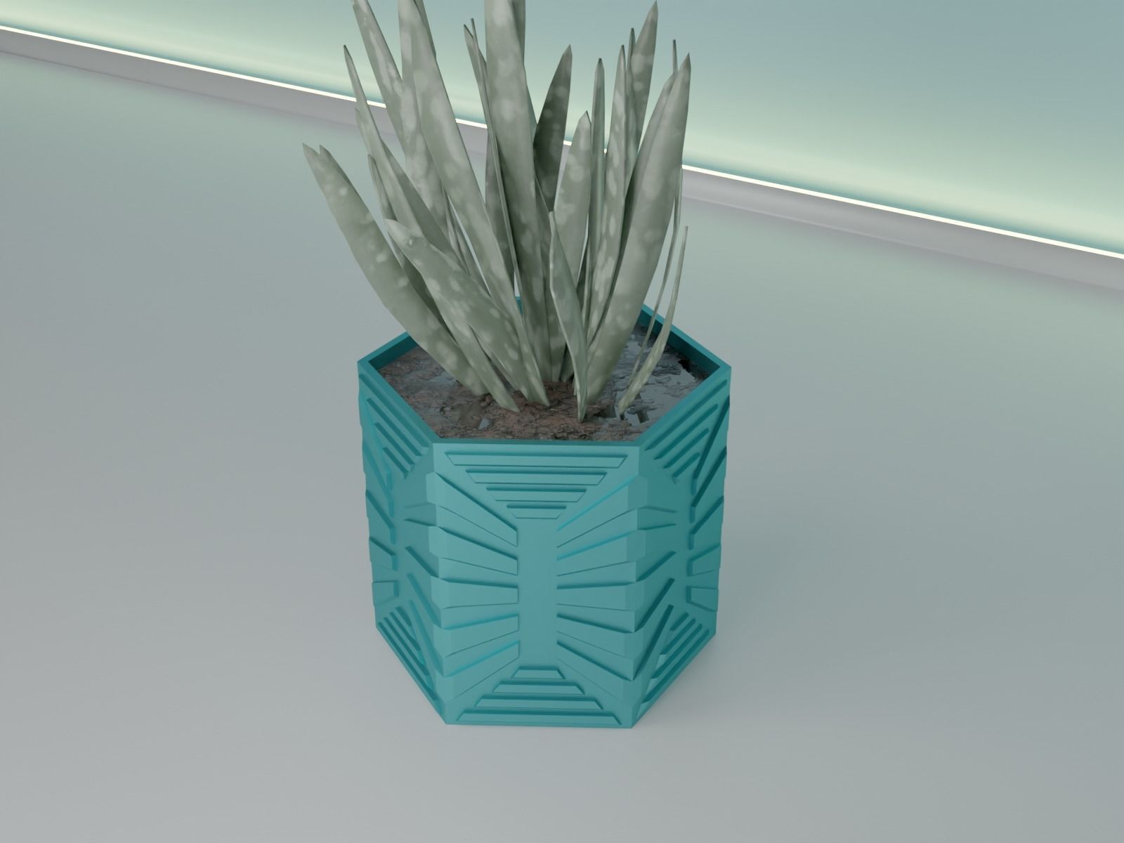 succulent plant pot 35 3D print model_3