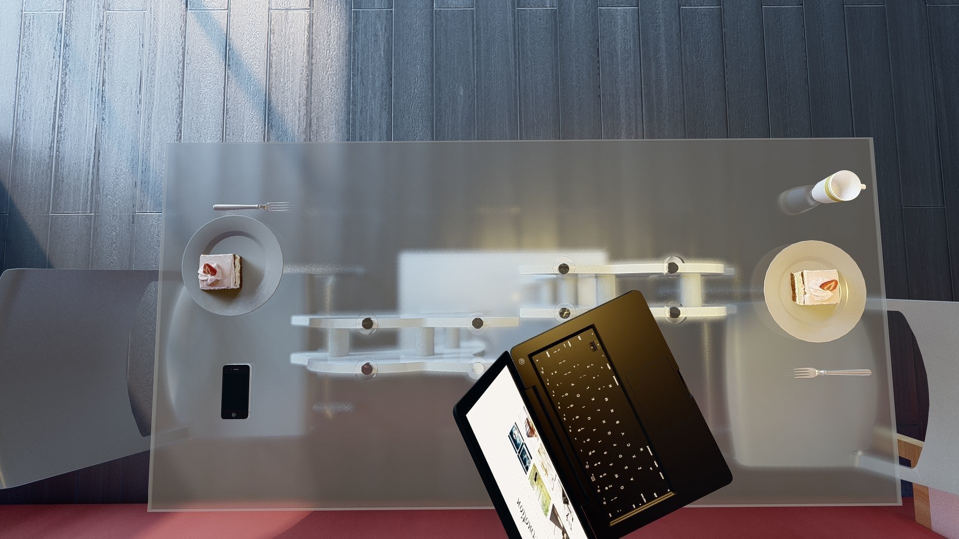 Dolphin dining table 3D model_6