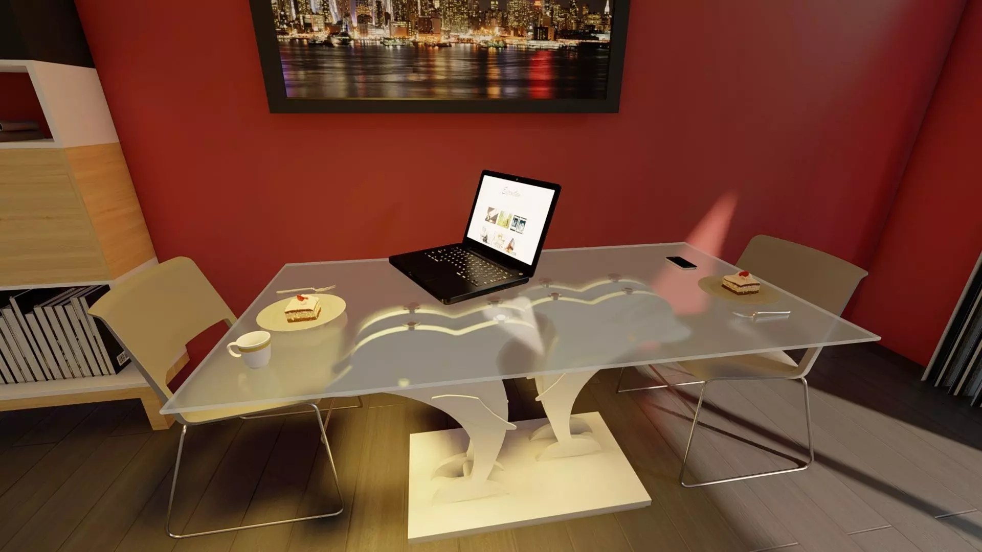 Dolphin dining table 3D model_0