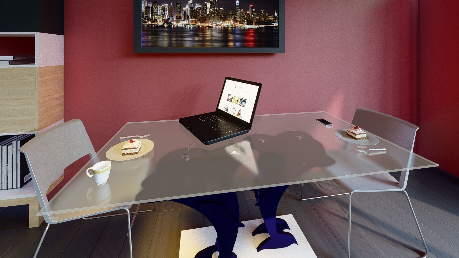 Dolphin dining table 3D model_5