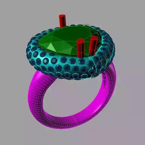 Ring  Gem Heart  Anello a cuore  Nc04