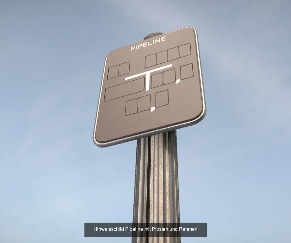 Alle Hinweisschilder mit Pfosten und Rahmen 3D Model Collection_12