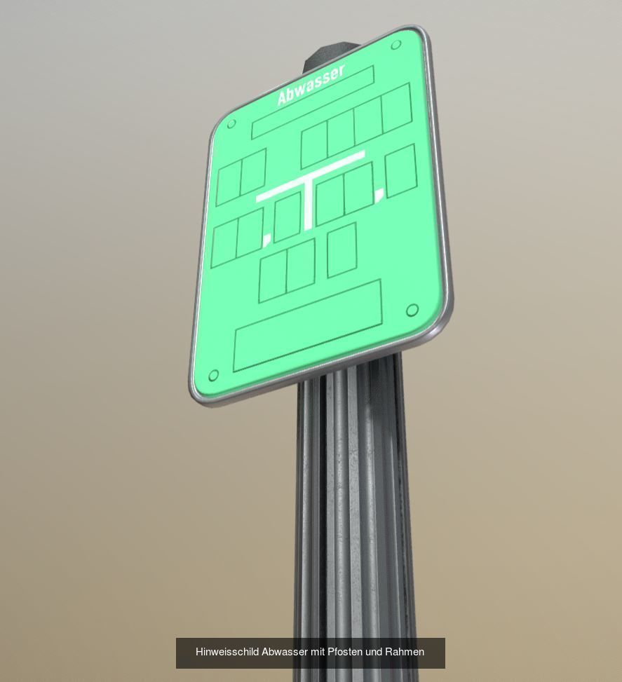 Alle Hinweisschilder mit Pfosten und Rahmen 3D Model Collection_22