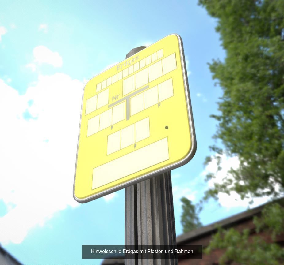 Alle Hinweisschilder mit Pfosten und Rahmen 3D Model Collection_21