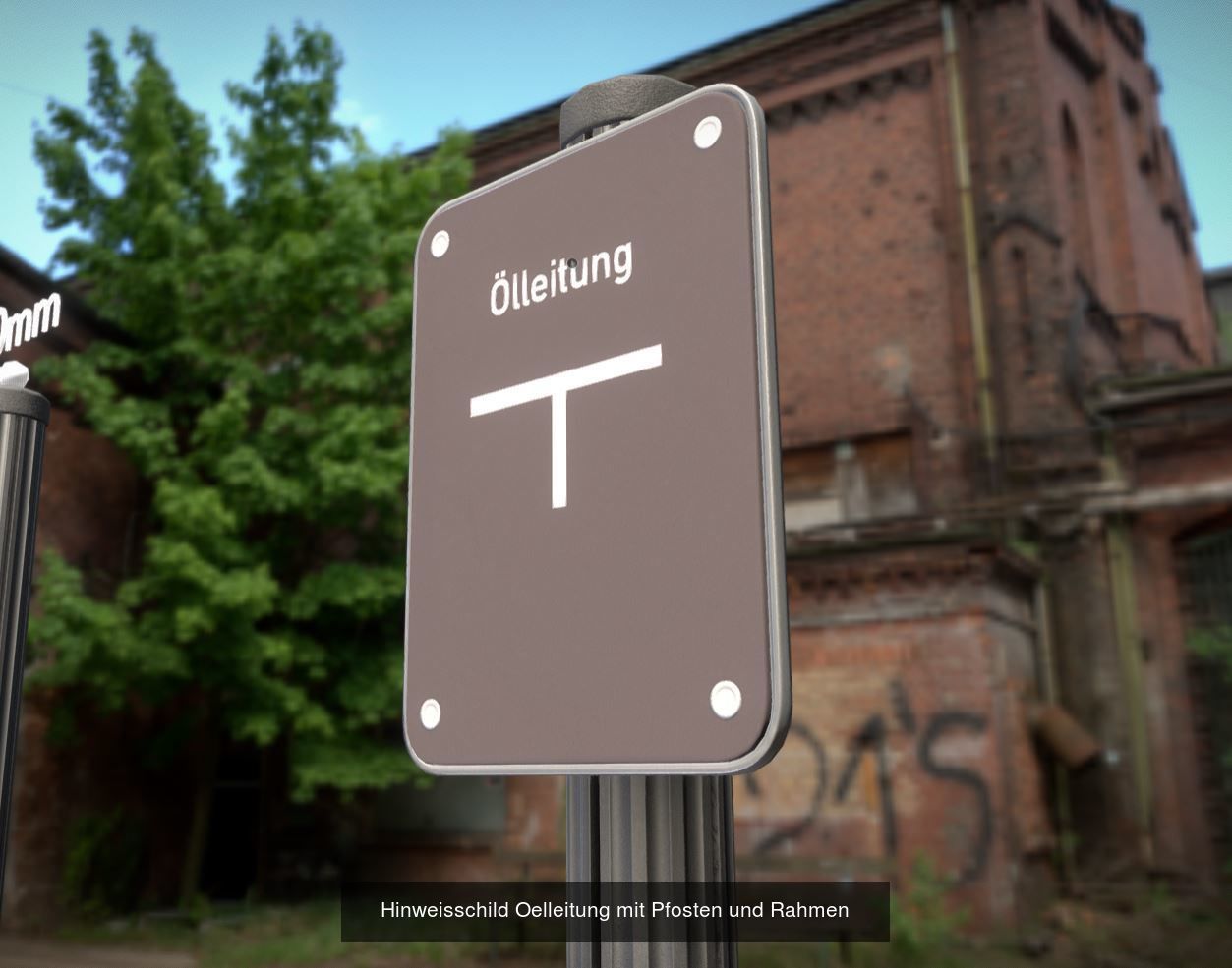 Alle Hinweisschilder mit Pfosten und Rahmen 3D Model Collection_13