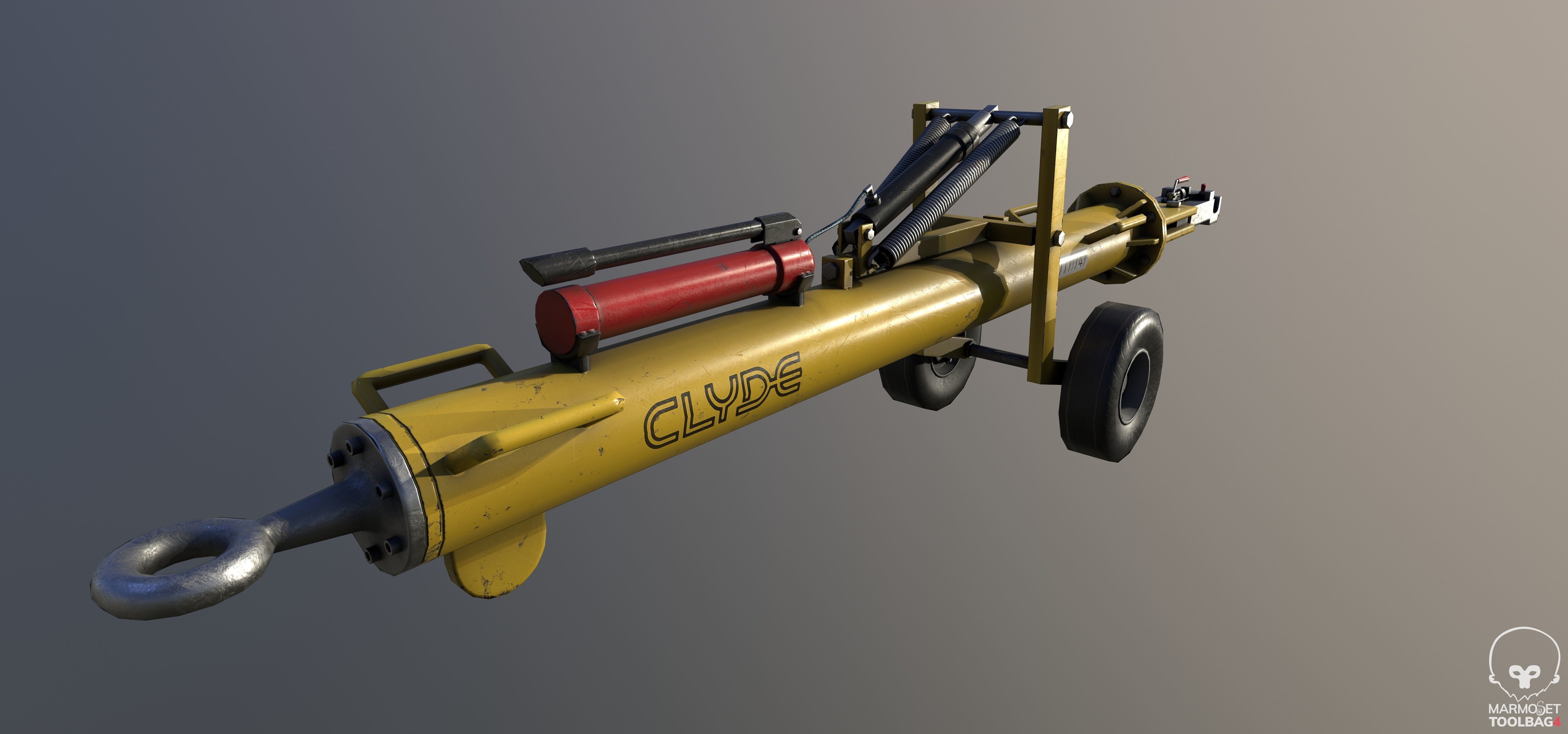 Airport pushback towbar Low-poly 3D model_4