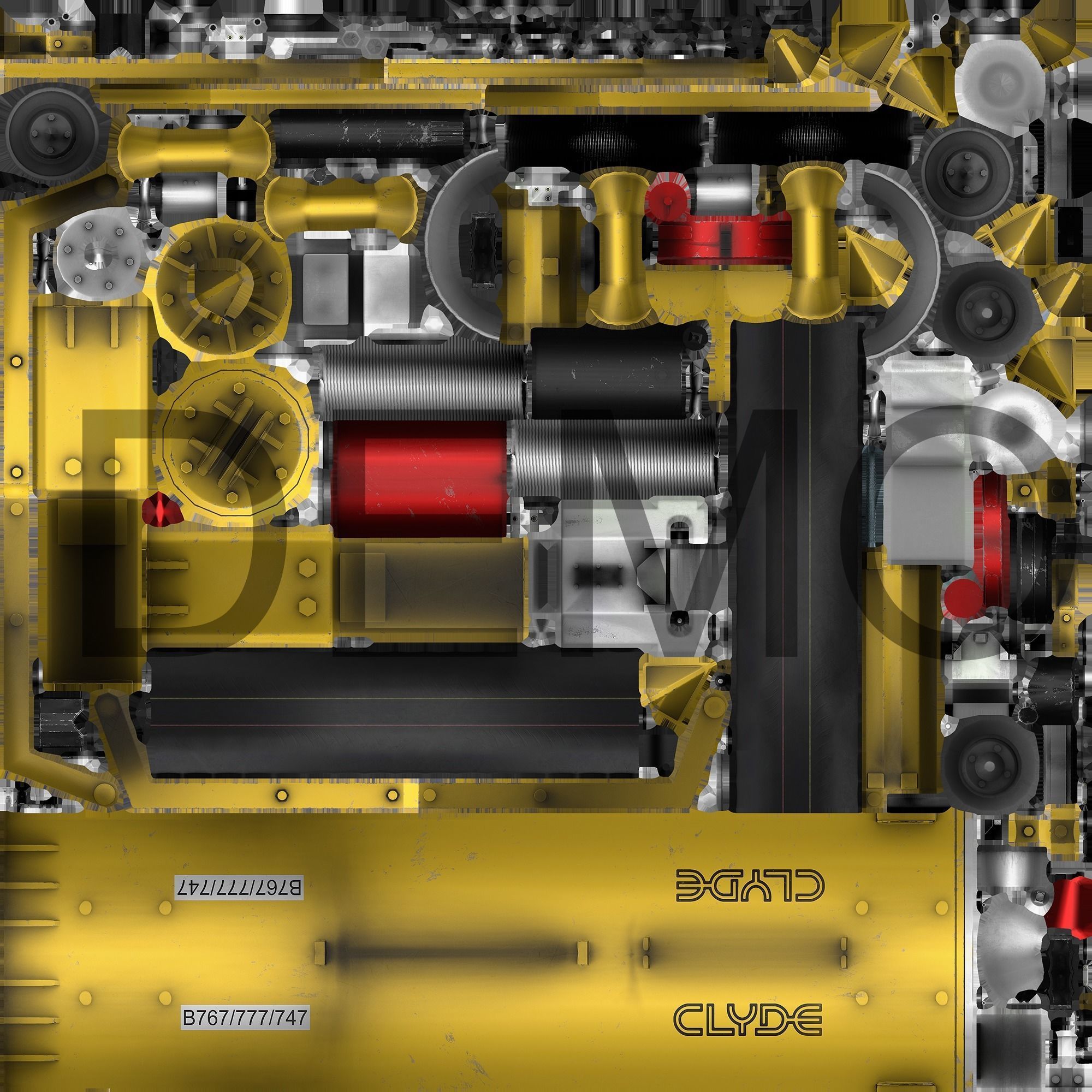 Airport pushback towbar Low-poly 3D model_5