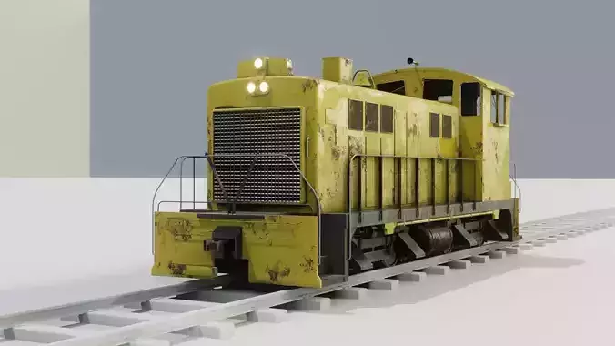 Diesel locomotive 3D model textures PBR Low-poly 3D model