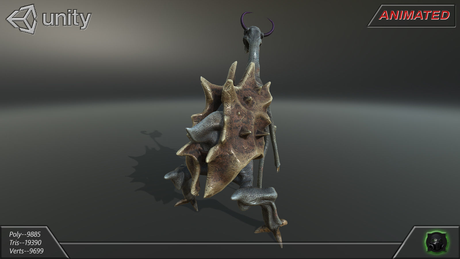 Alien Extraterrestrial Creature 02 - Draconid Low-poly 3D model_4