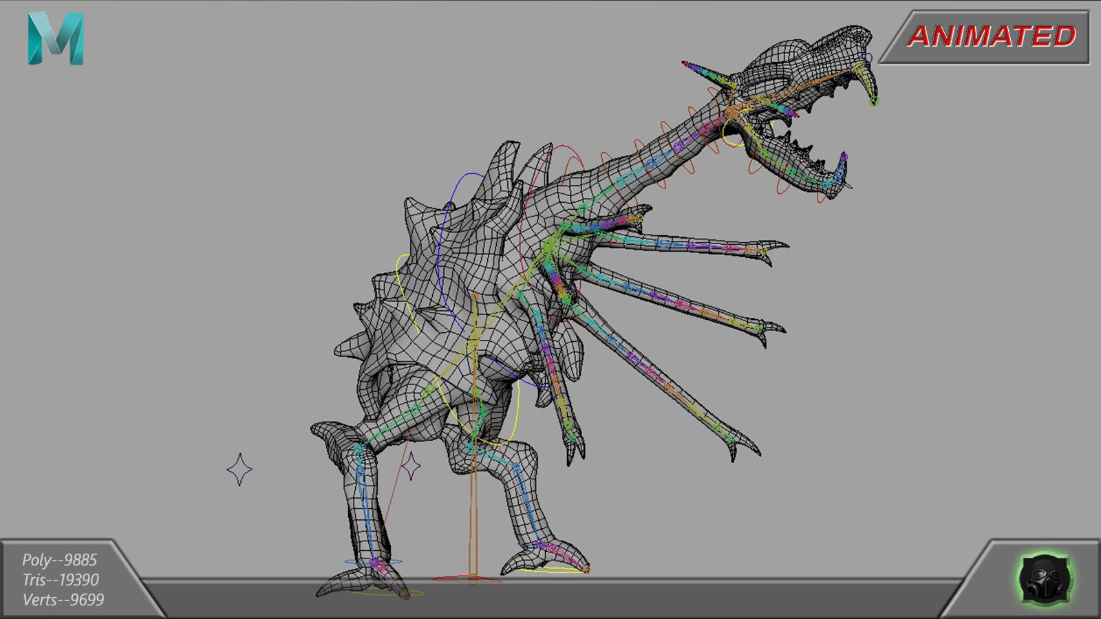 Alien Extraterrestrial Creature 02 - Draconid Low-poly 3D model_17