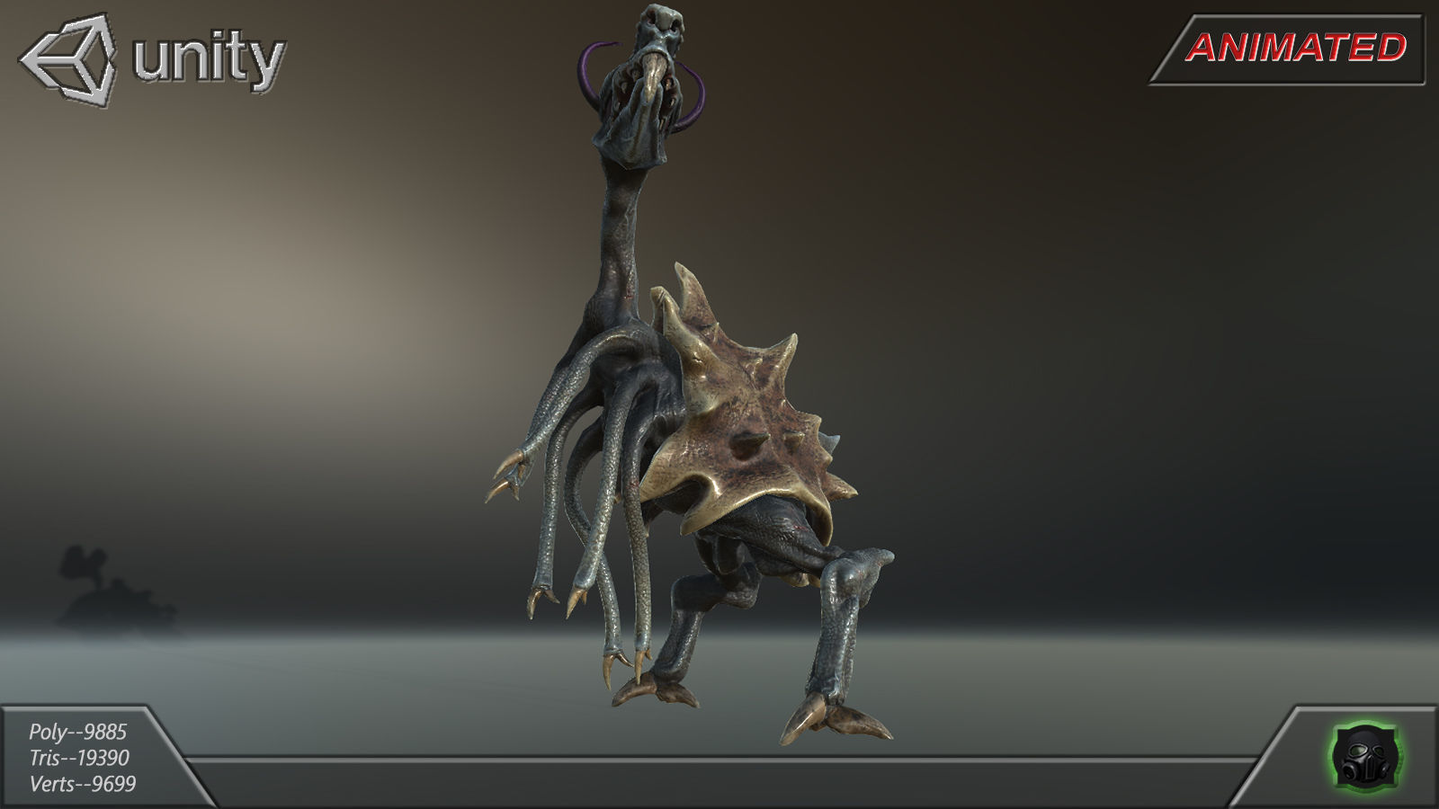 Alien Extraterrestrial Creature 02 - Draconid Low-poly 3D model_6