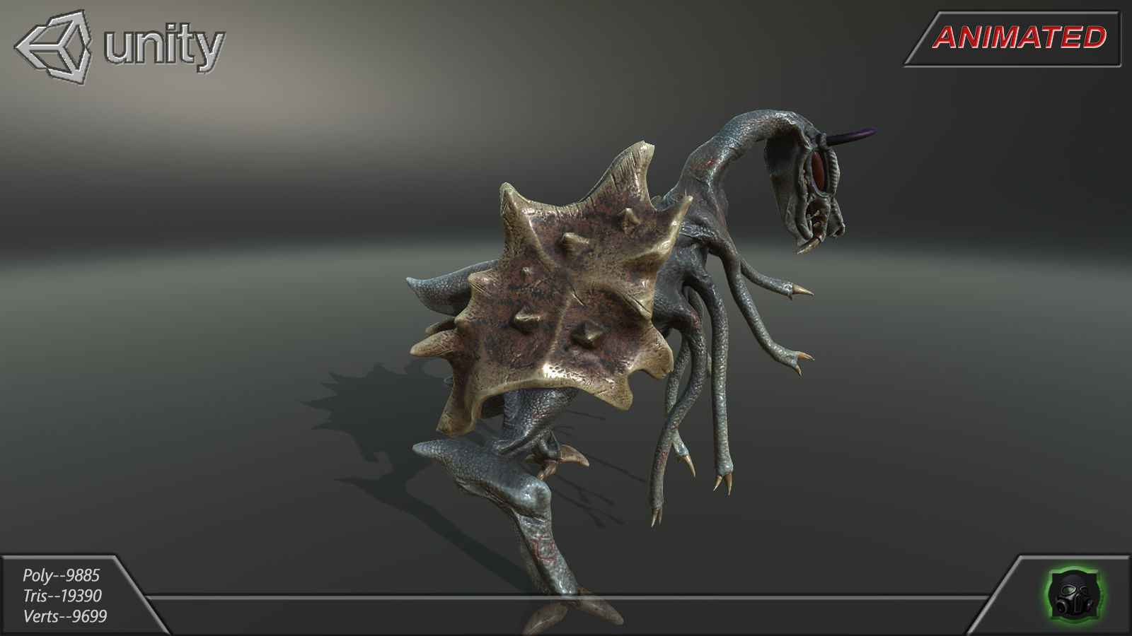 Alien Extraterrestrial Creature 02 - Draconid Low-poly 3D model_14