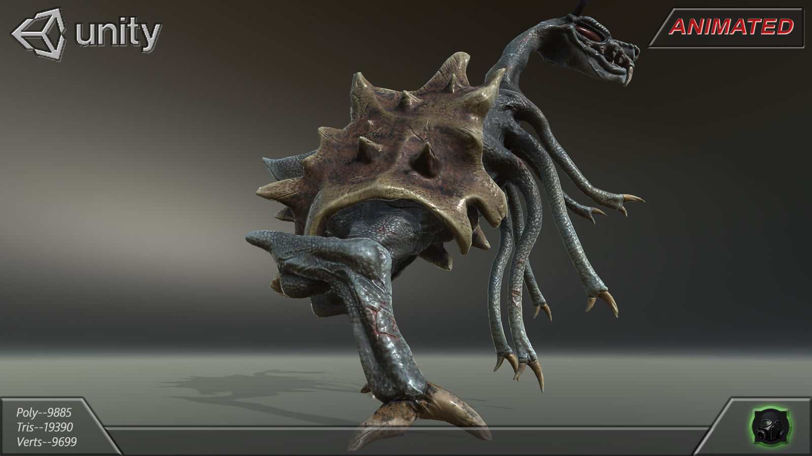 Alien Extraterrestrial Creature 02 - Draconid Low-poly 3D model_10