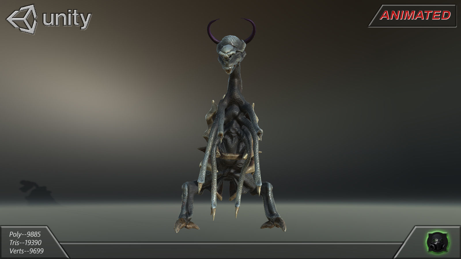 Alien Extraterrestrial Creature 02 - Draconid Low-poly 3D model_12