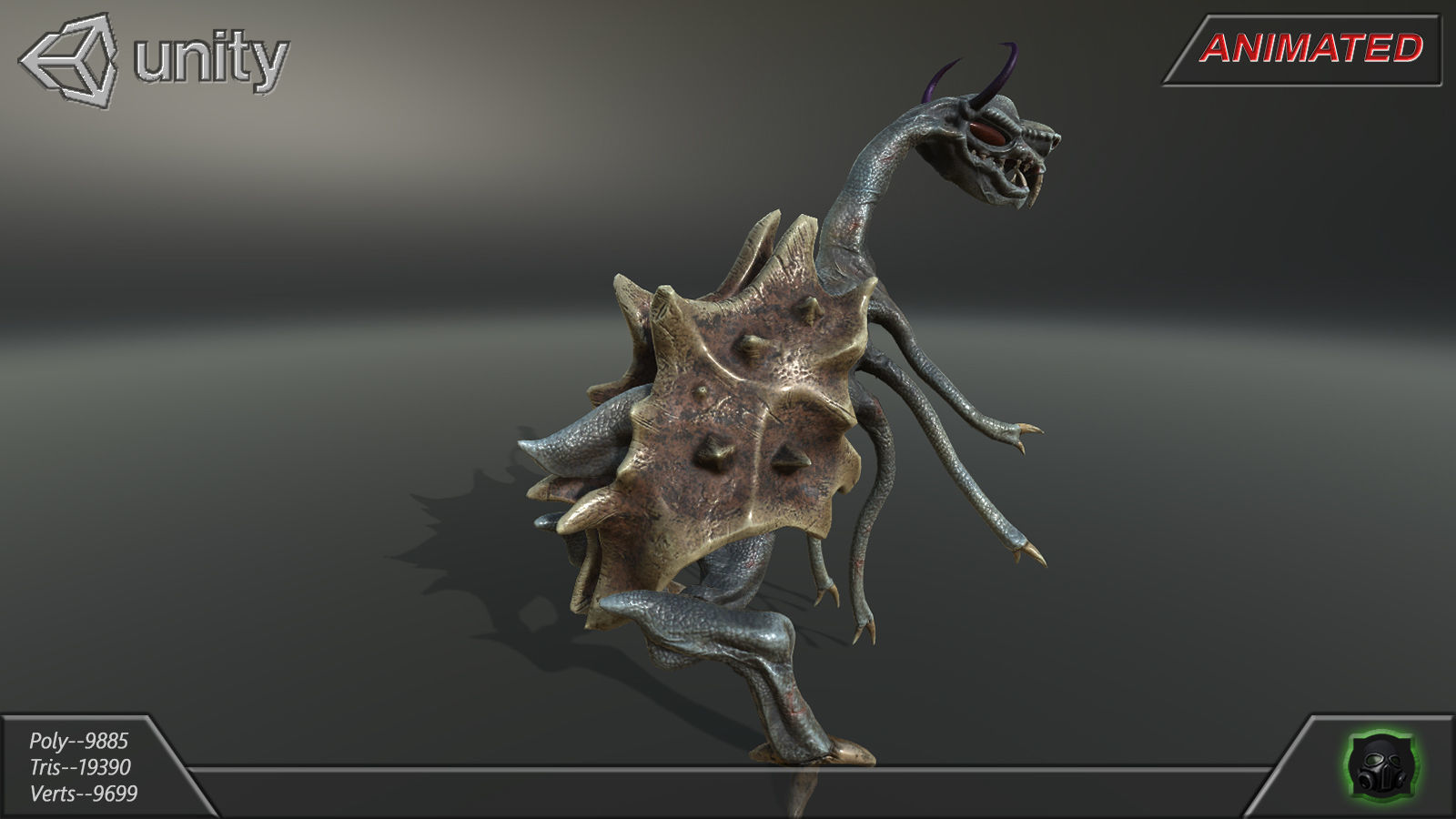 Alien Extraterrestrial Creature 02 - Draconid Low-poly 3D model_15