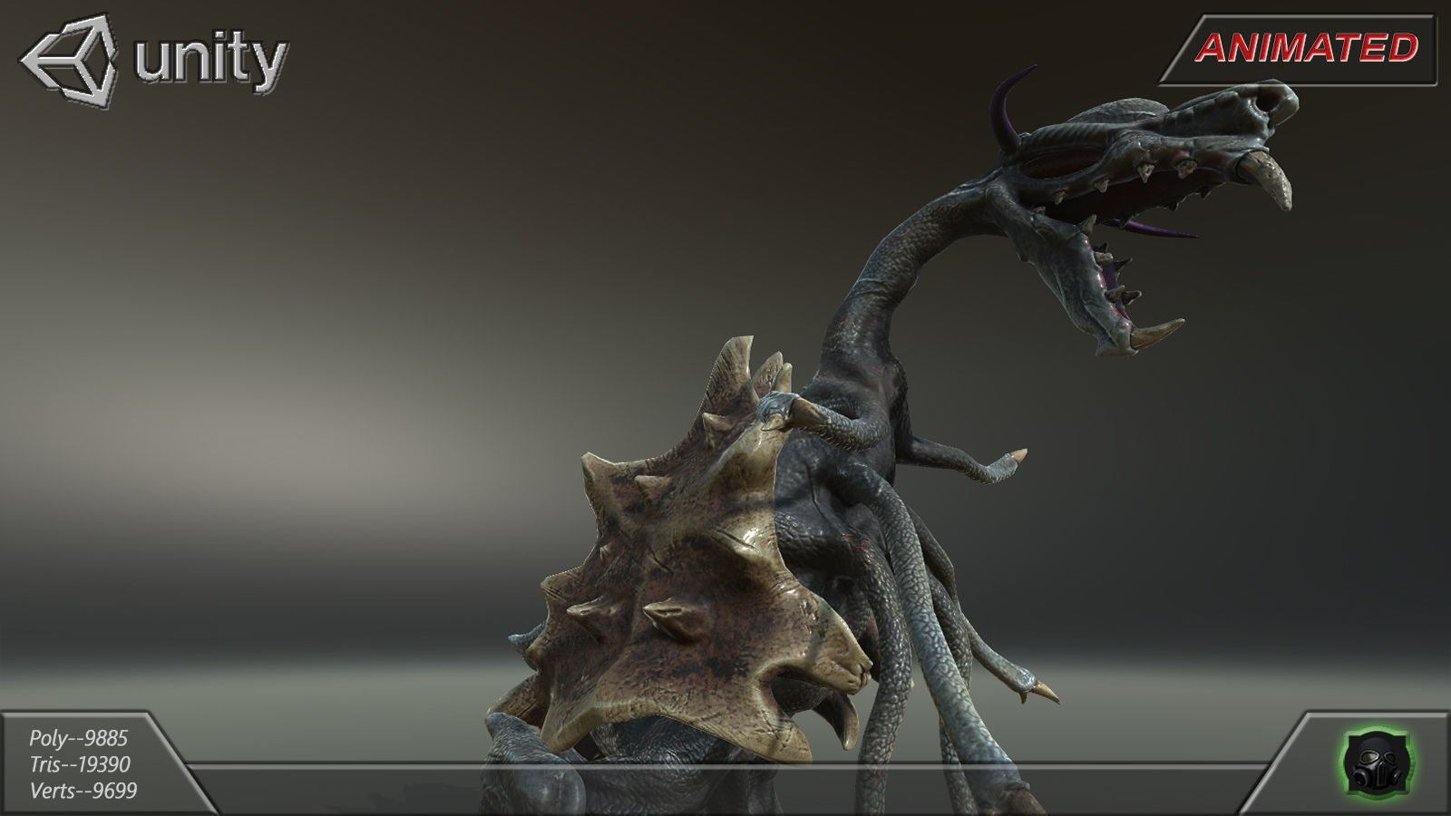 Alien Extraterrestrial Creature 02 - Draconid Low-poly 3D model_2