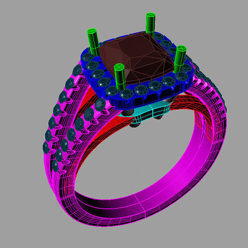 iffany Emerald Diamond Gold Engagement Ring Nc08 3D print model