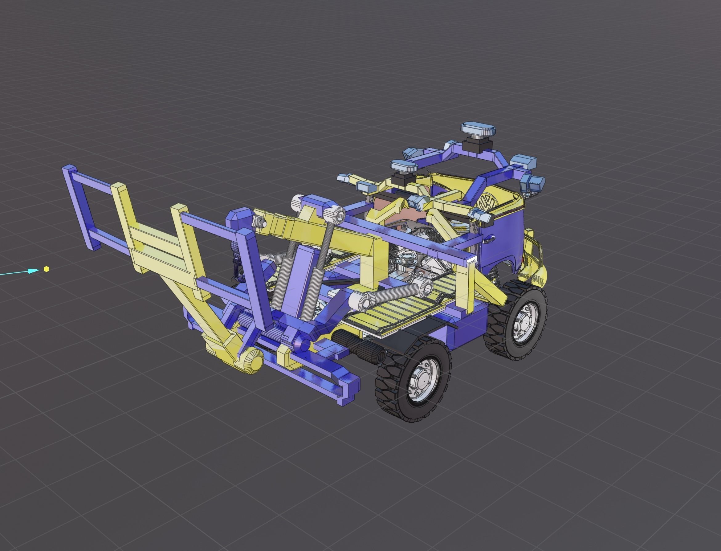 Kombi Transporter Wrecker Vehicle 3D model_1