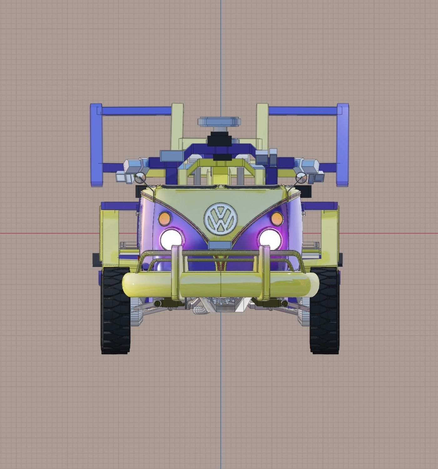 Kombi Transporter Wrecker Vehicle 3D model_7