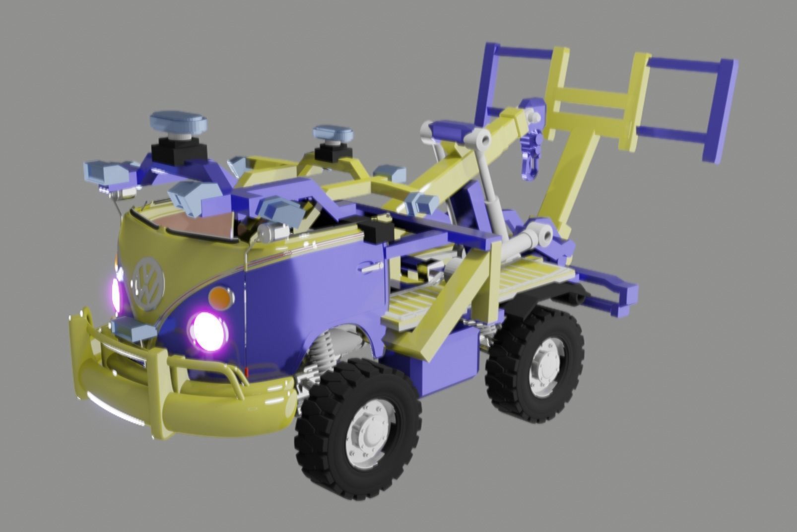 Kombi Transporter Wrecker Vehicle 3D model_8