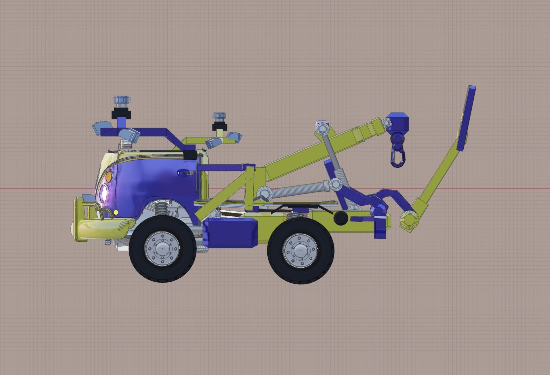 Kombi Transporter Wrecker Vehicle 3D model_6