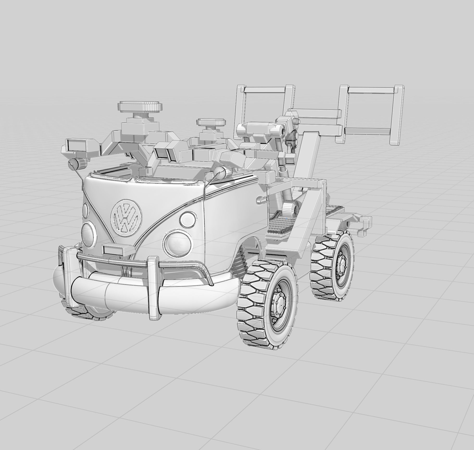 Kombi Transporter Wrecker Vehicle 3D model_12