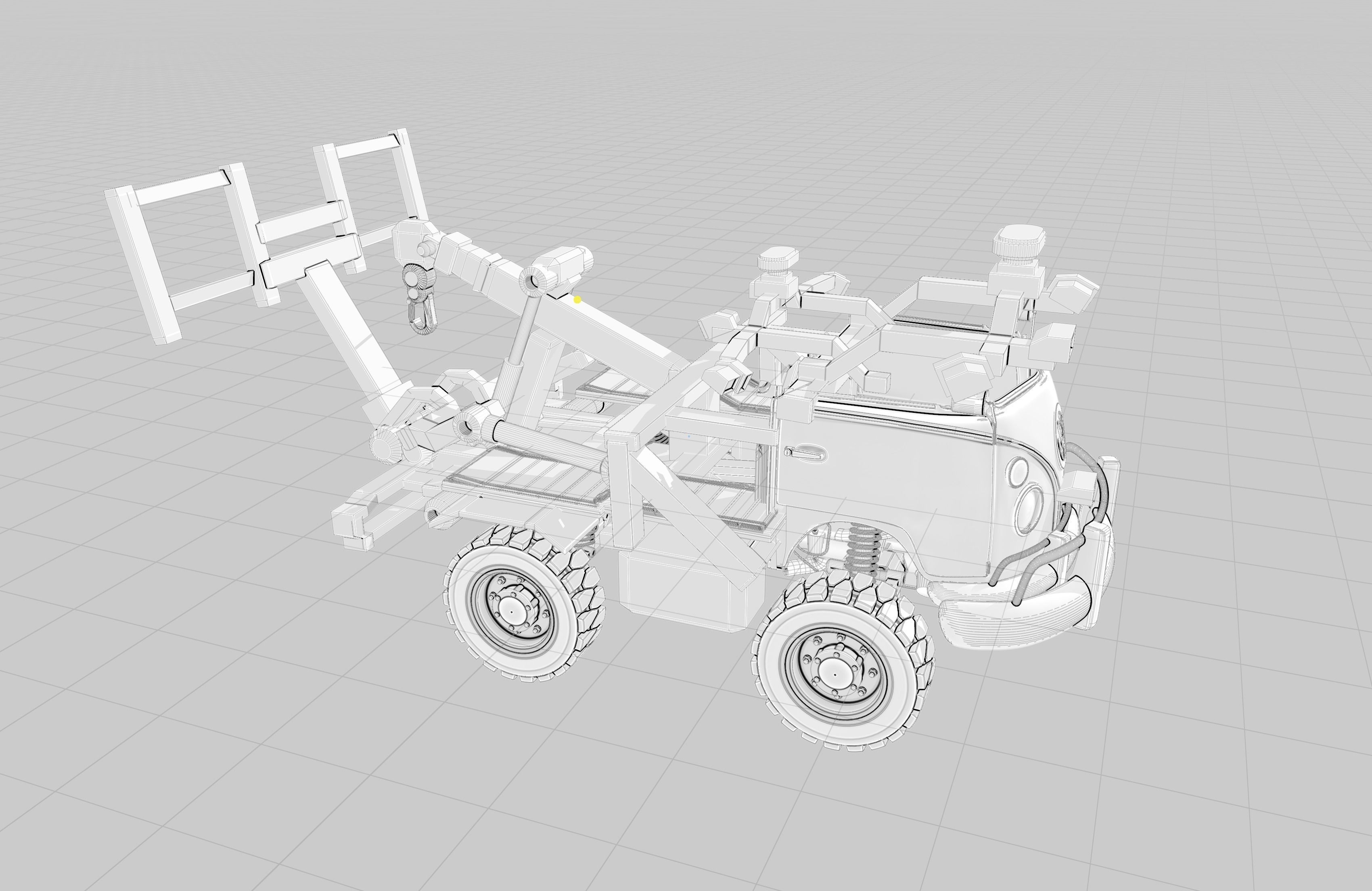 Kombi Transporter Wrecker Vehicle 3D model_11