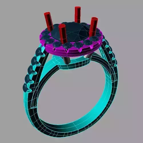 7mm Gemstone Tiffanys Style Gold Ring Anello Nc07