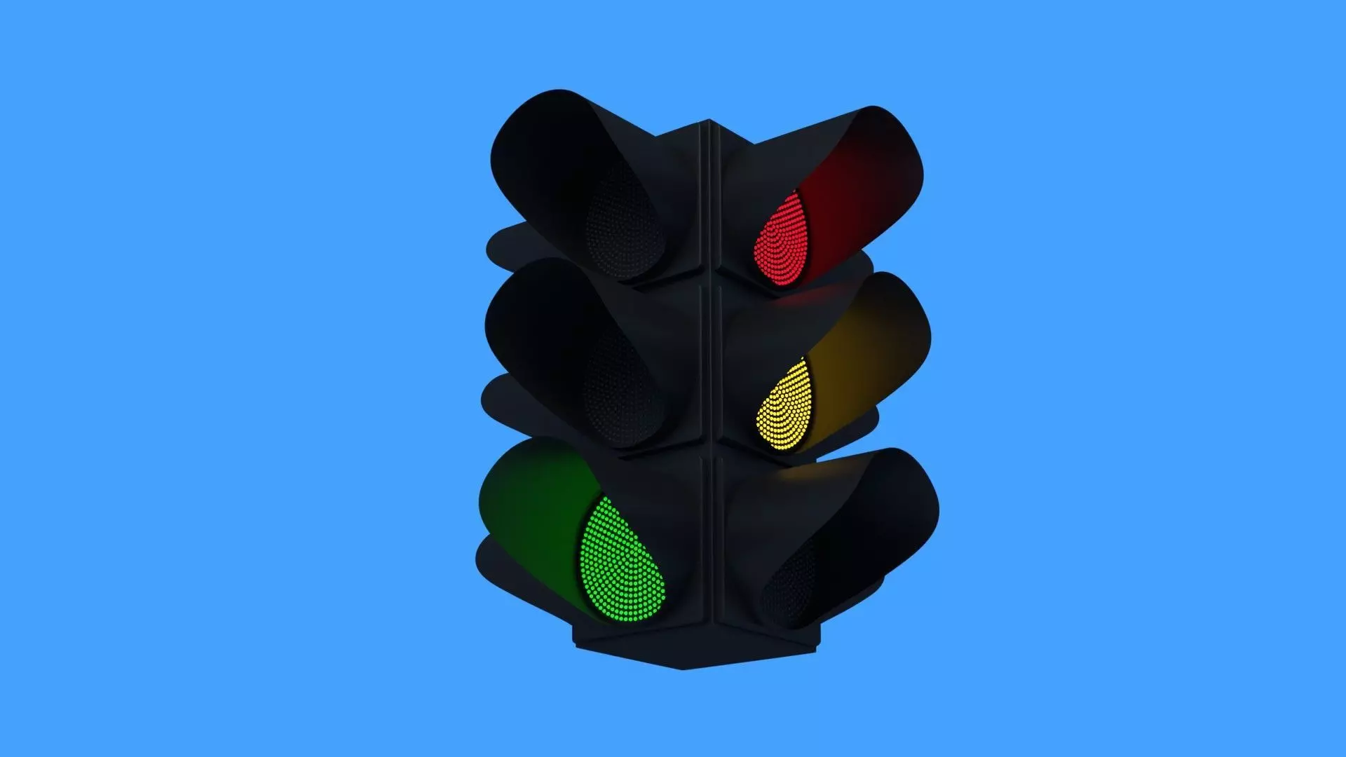 Animated traffic light 3D model 3D model_0