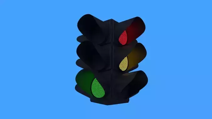 Animated traffic light 3D model