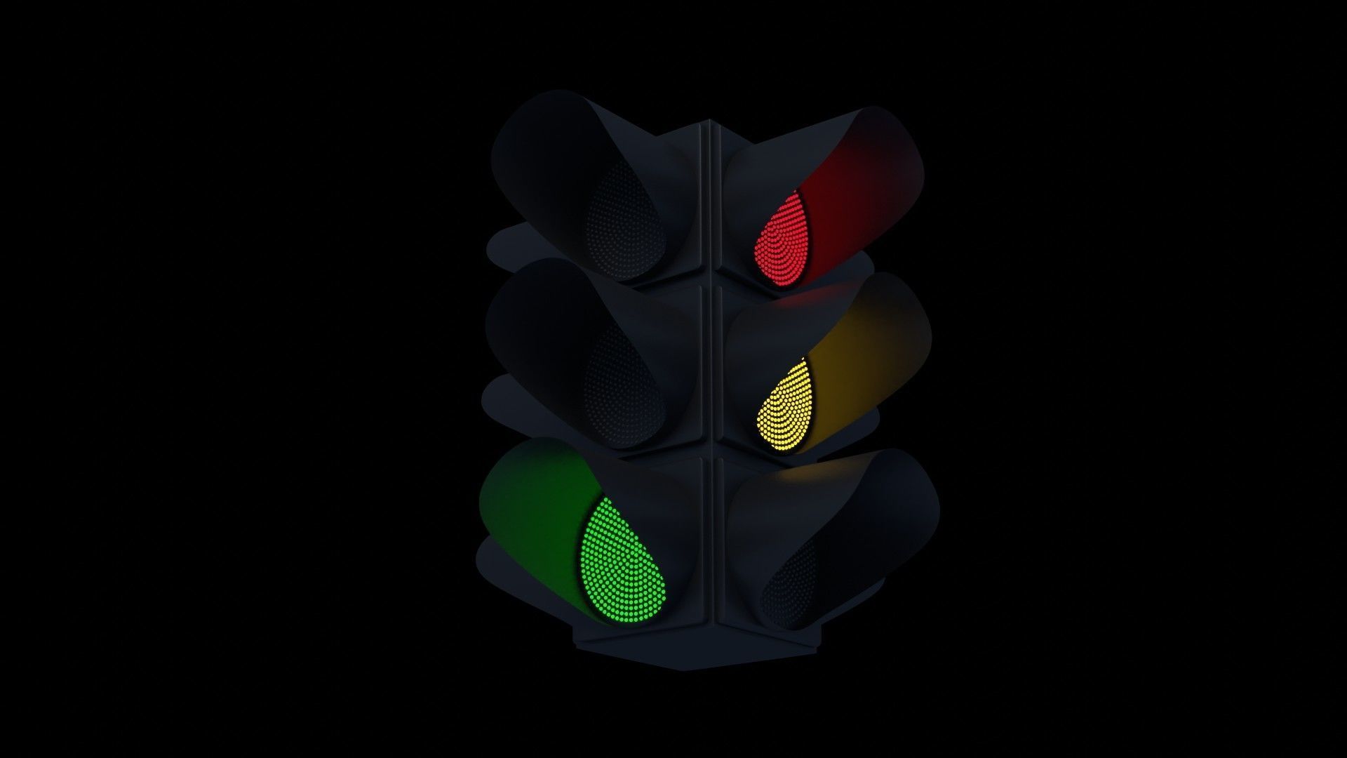 Animated traffic light 3D model 3D model_3