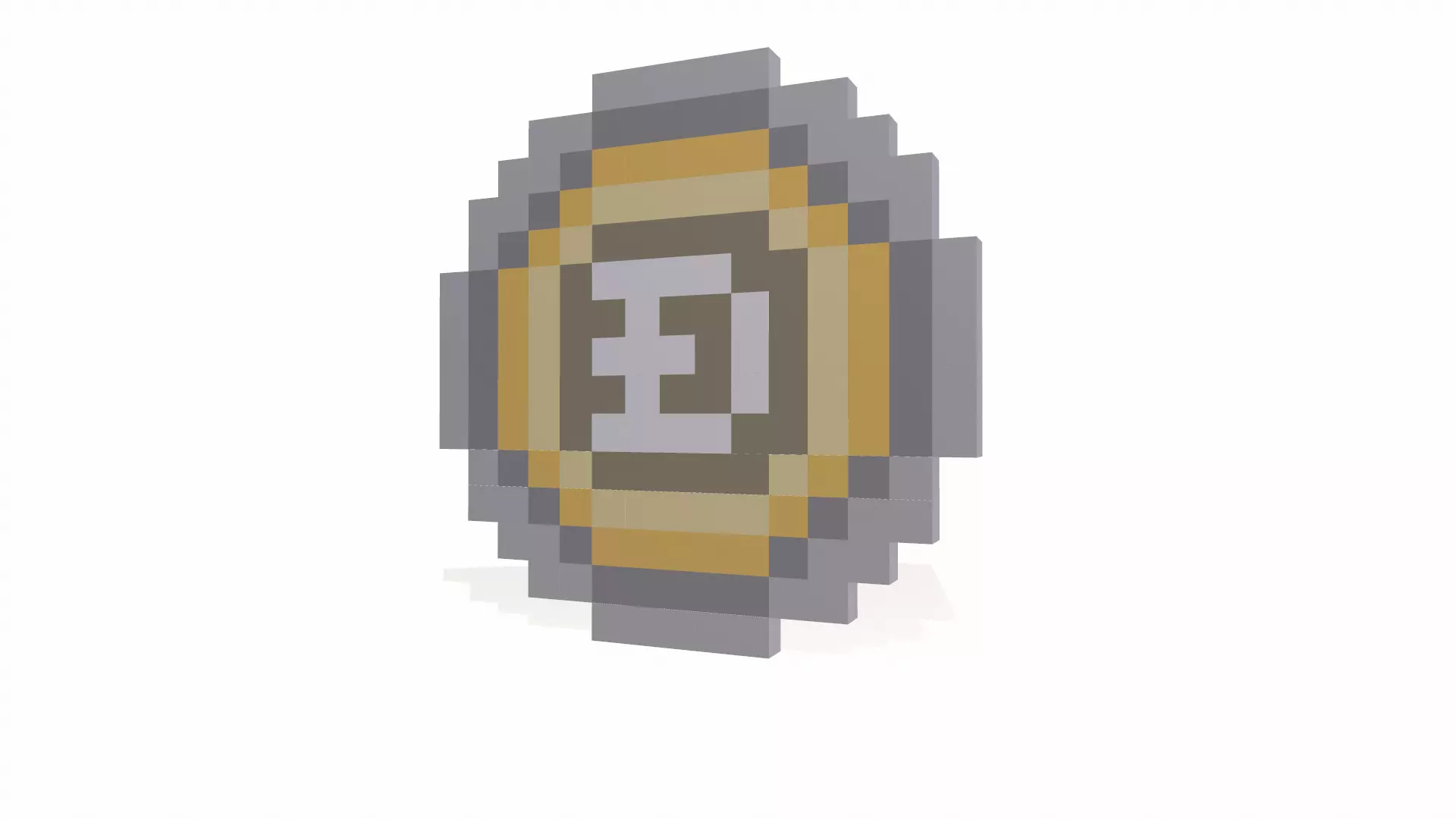 Dogecoin pixel art minecraft coin 3D model_0