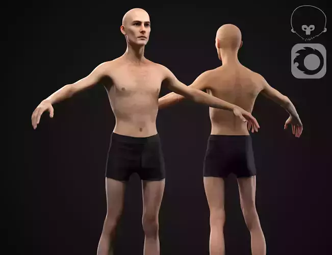 Skinny man Low-poly 3D model