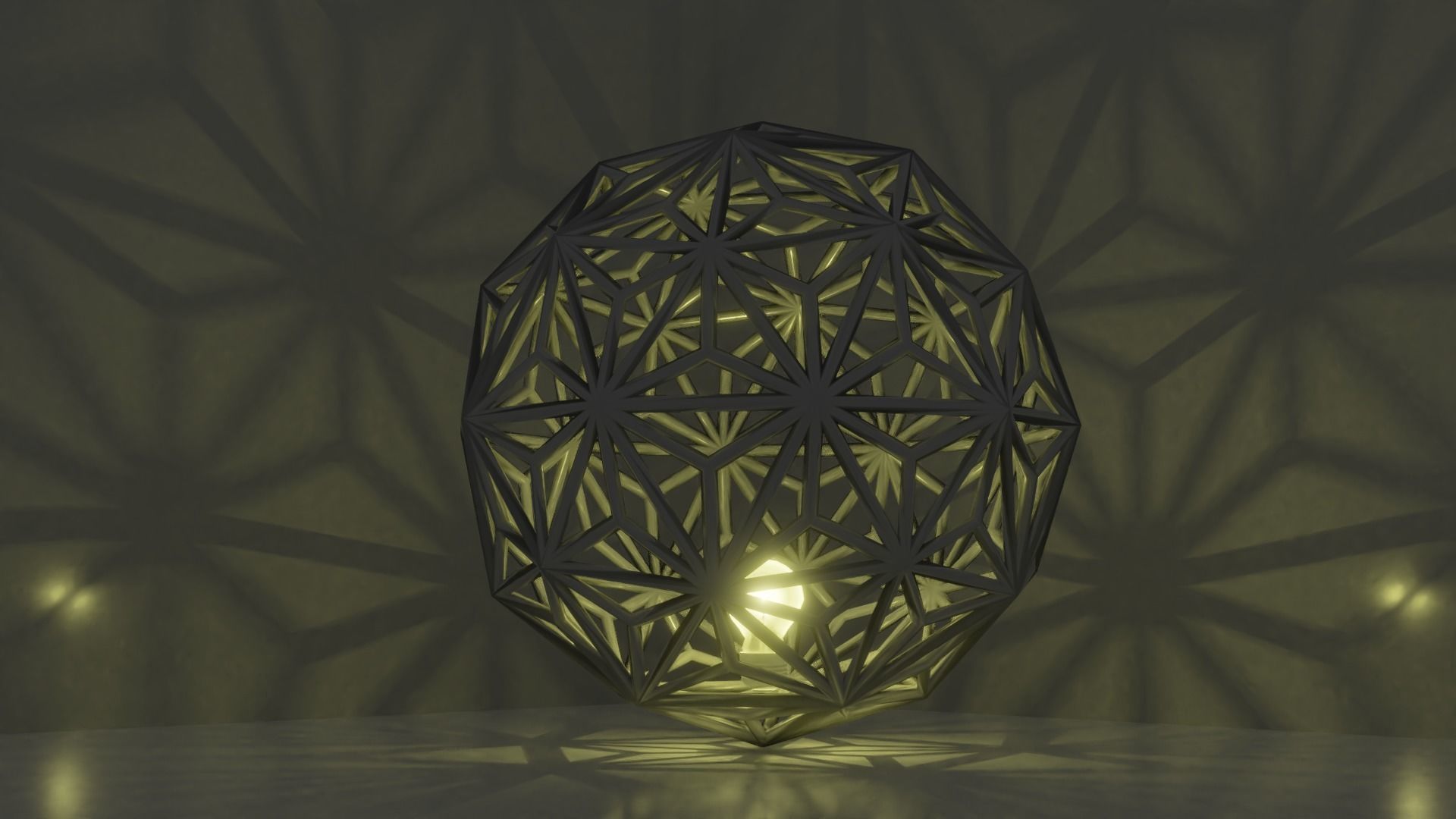 Snowflake Light Low-poly 3D model_3