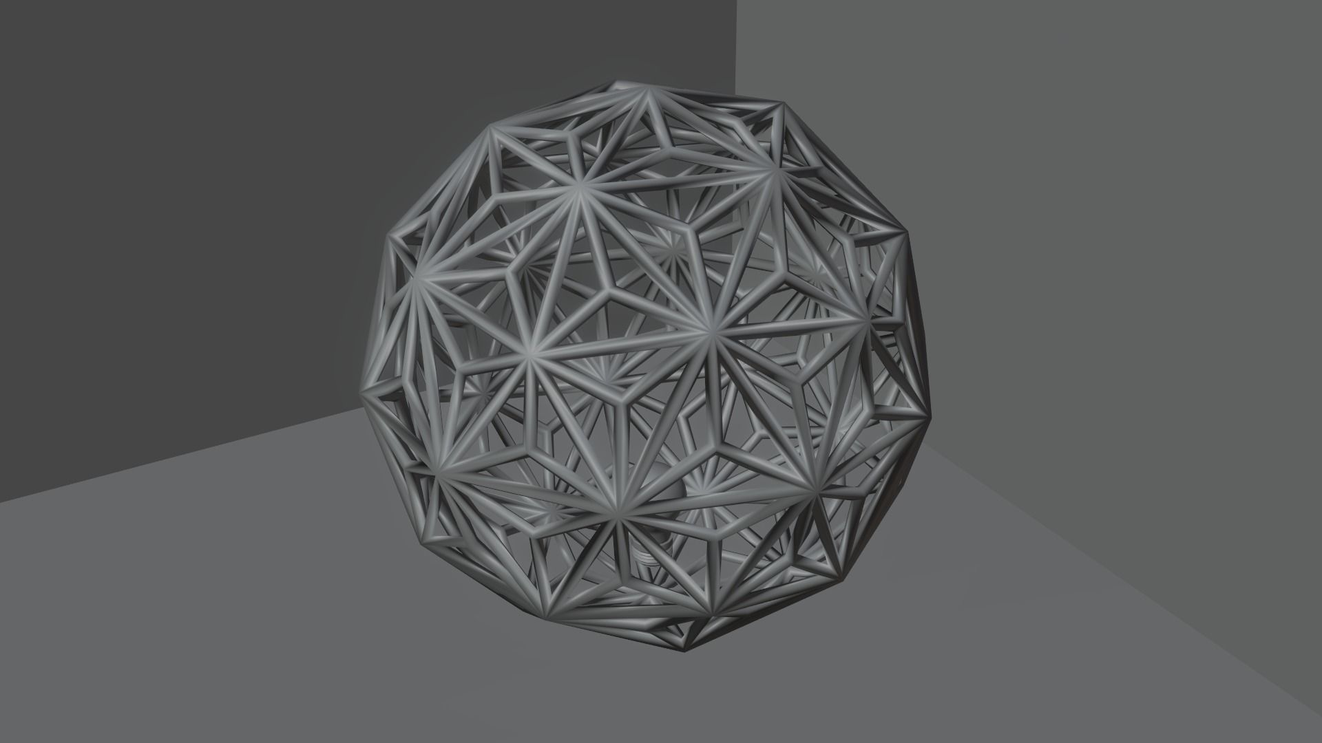 Snowflake Light Low-poly 3D model_7