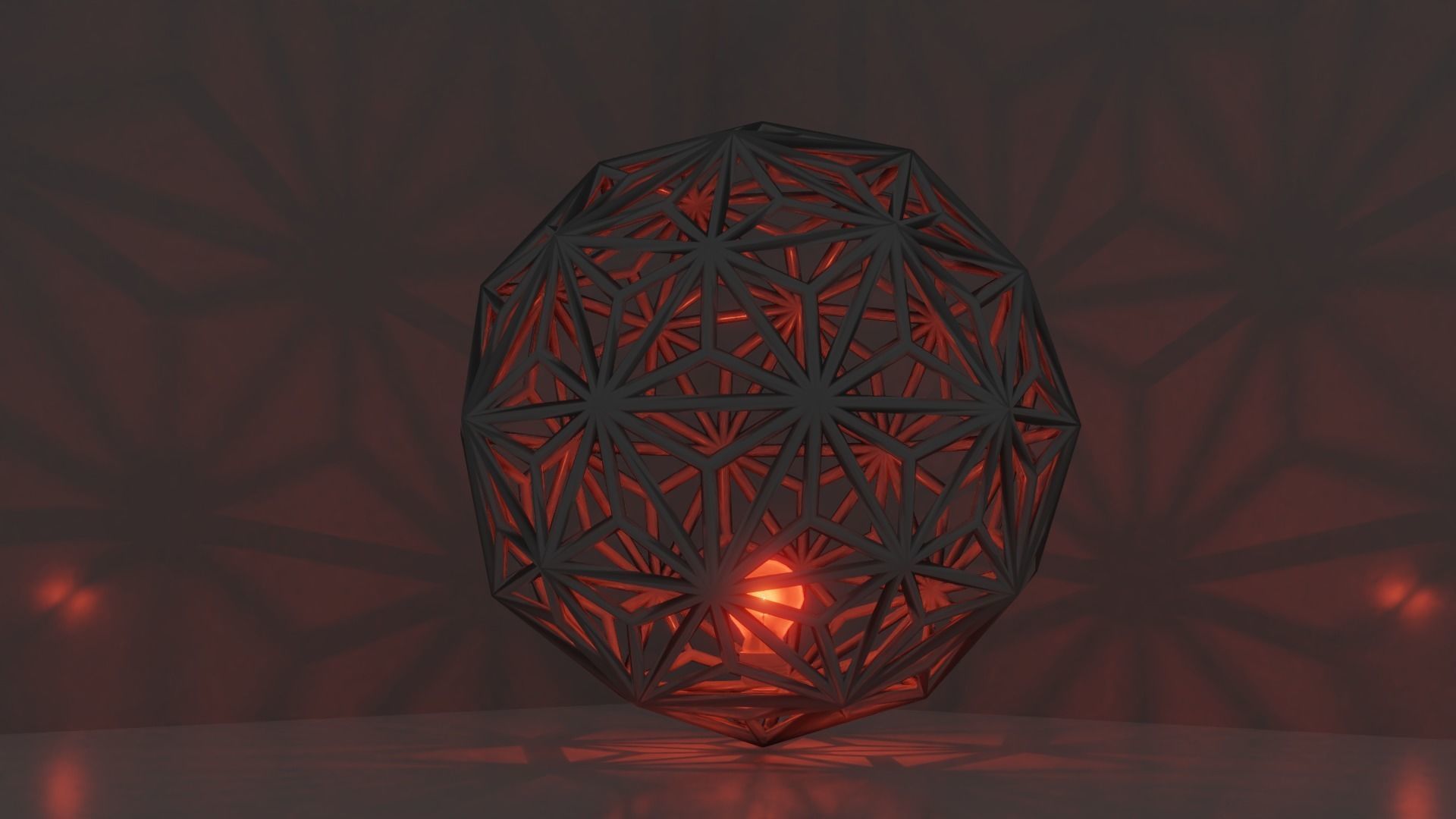 Snowflake Light Low-poly 3D model_4