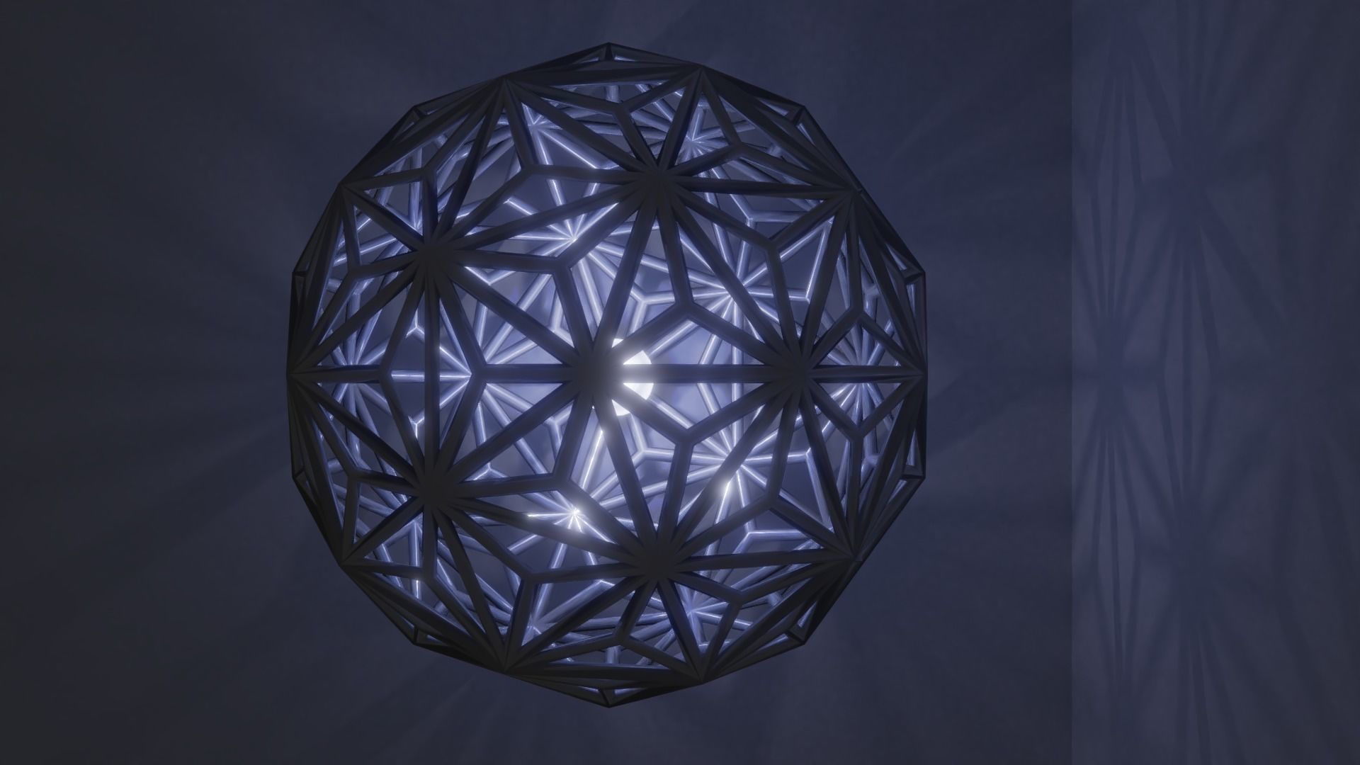 Snowflake Light Low-poly 3D model_1