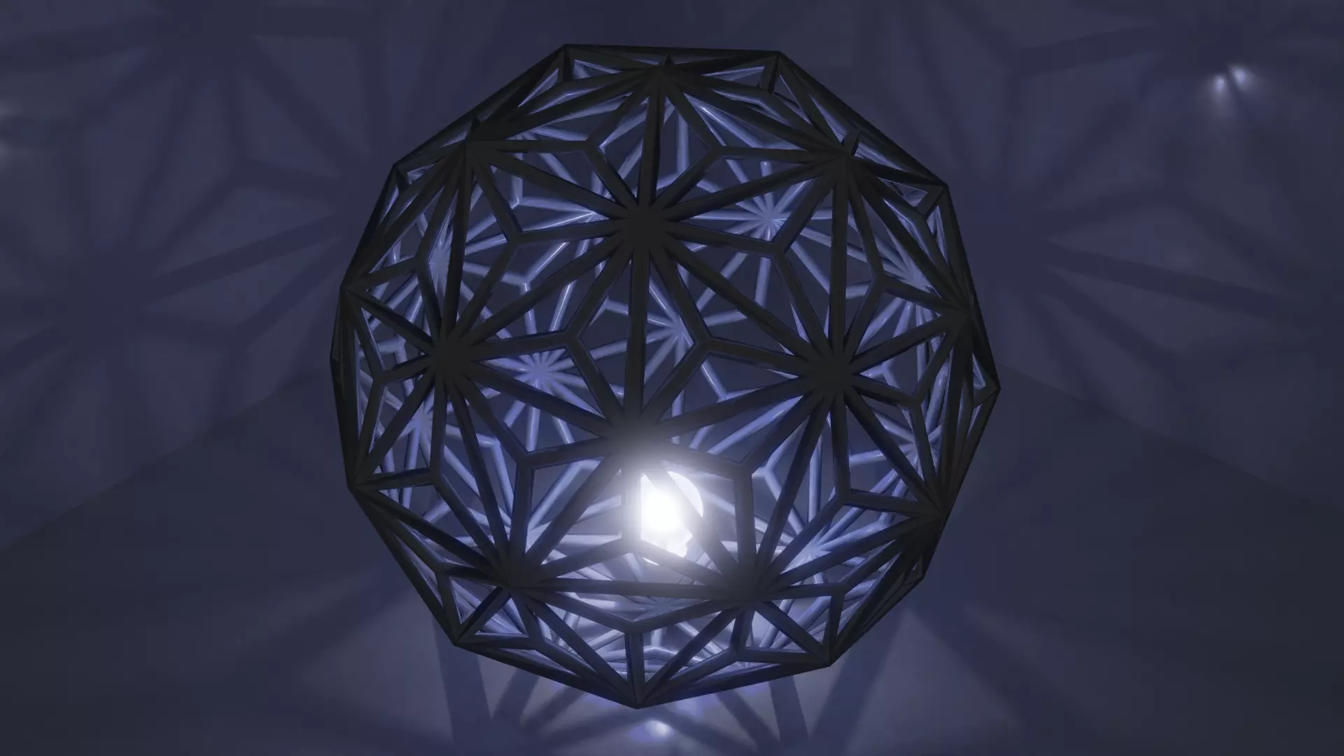 Snowflake Light Low-poly 3D model_0