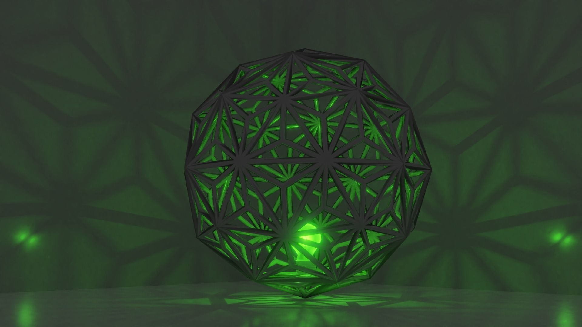 Snowflake Light Low-poly 3D model_5